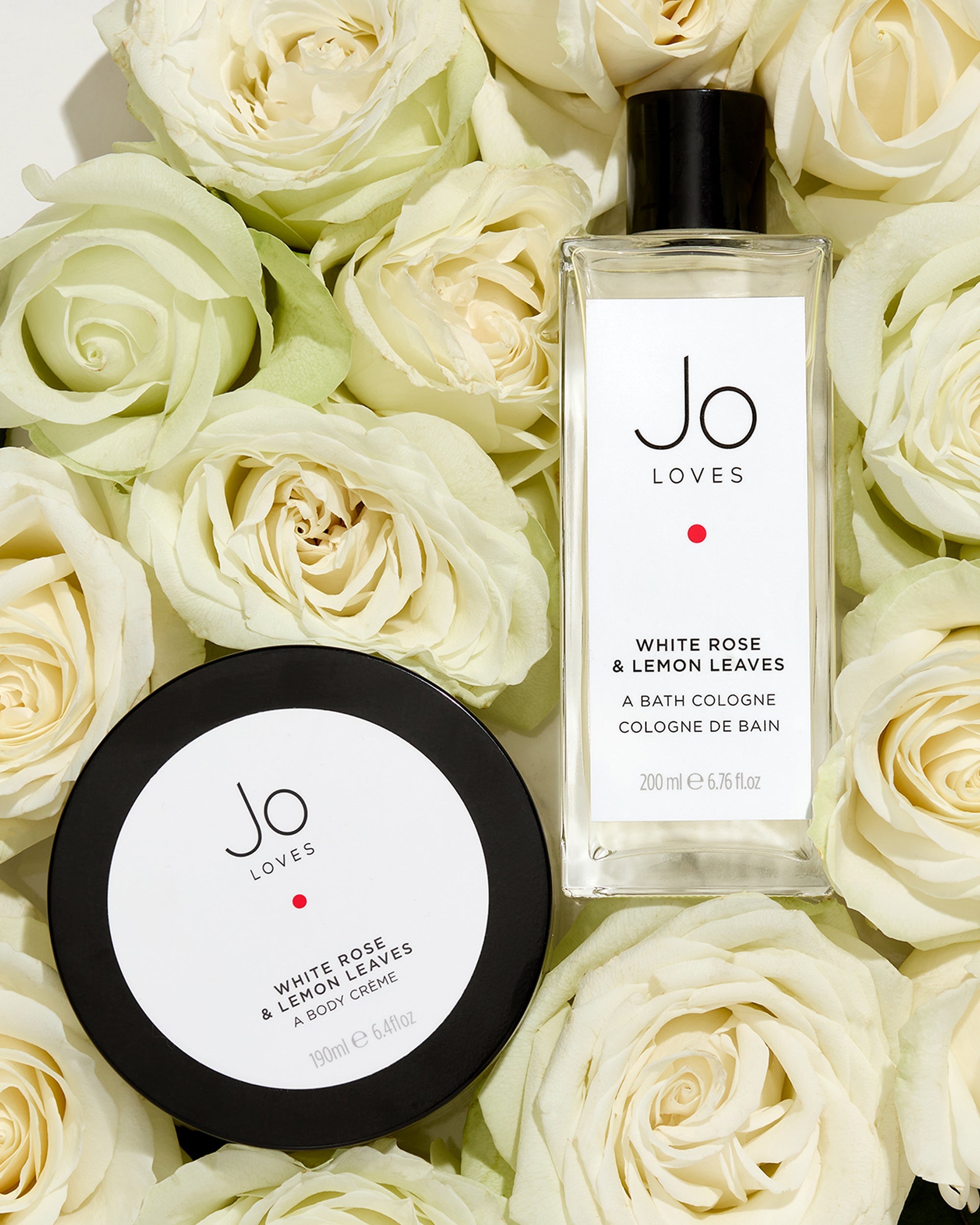 White Rose & Lemon Leaves Bath Cologne & Body Crème Set (200ml+190ml)