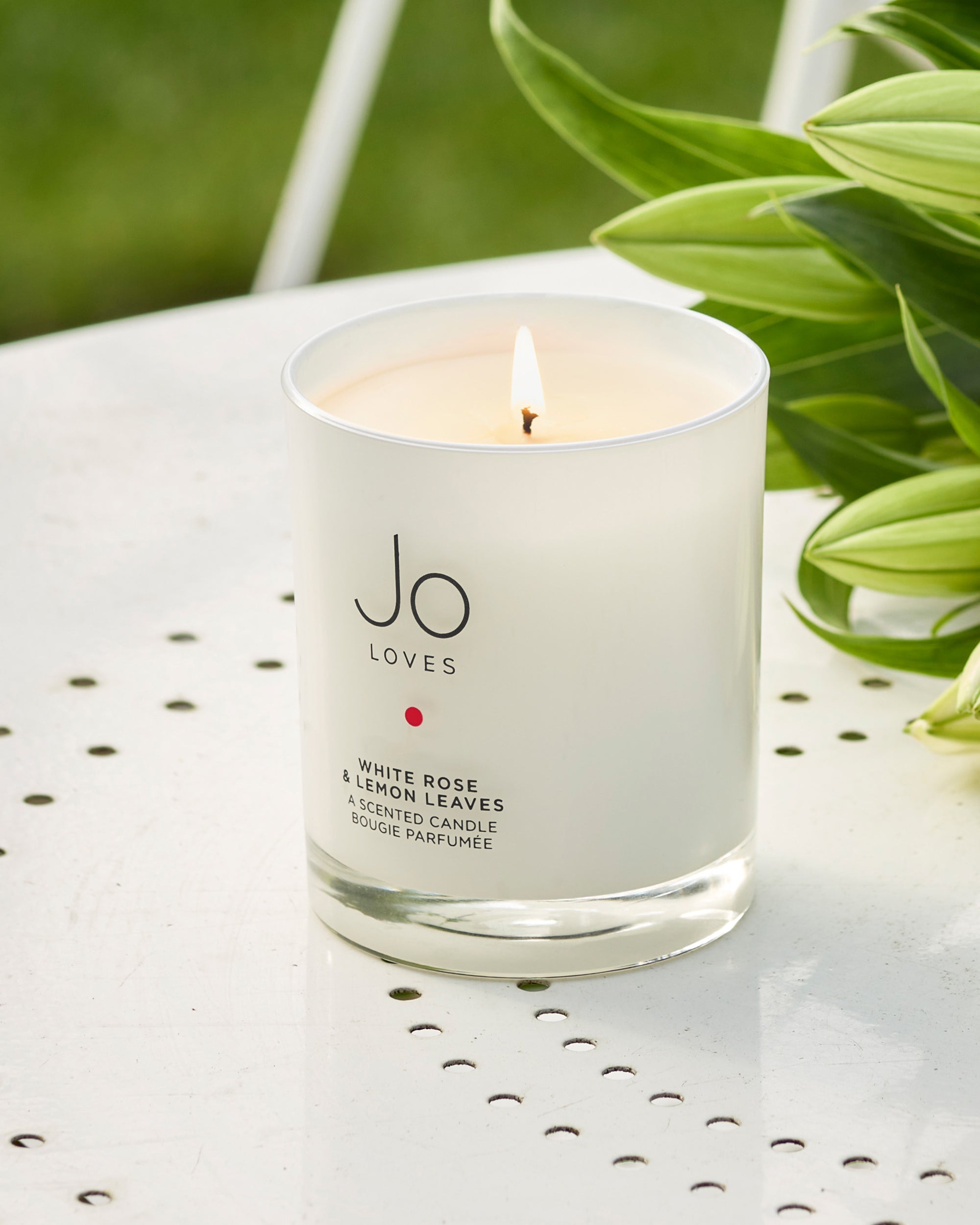 White Rose & Lemon Leaves Home Candle | 185g